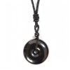Collar de Paz con Obsidiana Negra Natural Natural Black Obsidian Peace Rope Necklace