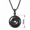 Collar de Paz con Obsidiana Negra Natural Natural Black Obsidian Peace Rope Necklace