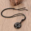 Collar de Paz con Obsidiana Negra Natural Natural Black Obsidian Peace Rope Necklace