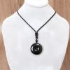 Collar de Paz con Obsidiana Negra Natural Natural Black Obsidian Peace Rope Necklace