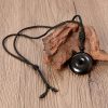Collar de Paz con Obsidiana Negra Natural Natural Black Obsidian Peace Rope Necklace
