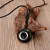 Collar de Paz con Obsidiana Negra Natural Natural Black Obsidian Peace Rope Necklace