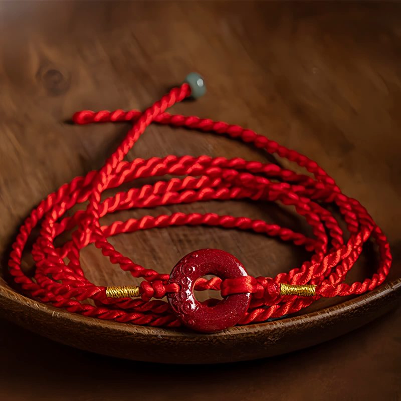 Cadena de vientre con cinabrio natural para bendiciones Natural Cinnabar Blessing Belly Chain