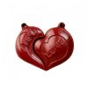 Collar de Pareja con Corazón de Amor de Cinnabar Natural Natural Cinnabar Love Heart Couple Necklace
