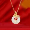 Naturale Hetian Jade Schmetterlingskette Natural Hetian Jade Butterfly Necklace
