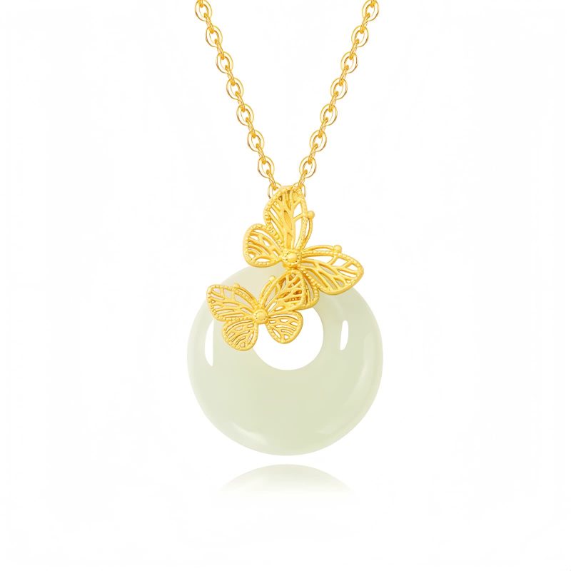 Naturale Hetian Jade Schmetterlingskette Natural Hetian Jade Butterfly Necklace