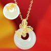 Naturale Hetian Jade Schmetterlingskette Natural Hetian Jade Butterfly Necklace