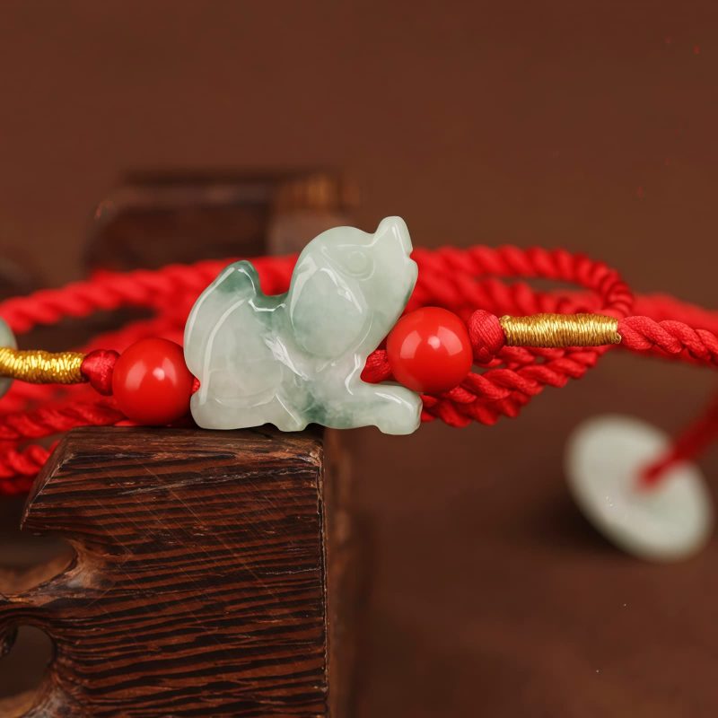 Cadena de Cintura con Hilo Rojo y Jade de la Paz Red String Jade Peace Belly Chain