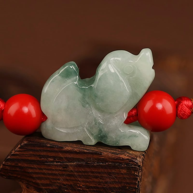 Cadena de Cintura con Hilo Rojo y Jade de la Paz Red String Jade Peace Belly Chain