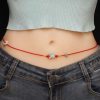 Cadena de Cintura con Hilo Rojo y Jade de la Paz Red String Jade Peace Belly Chain