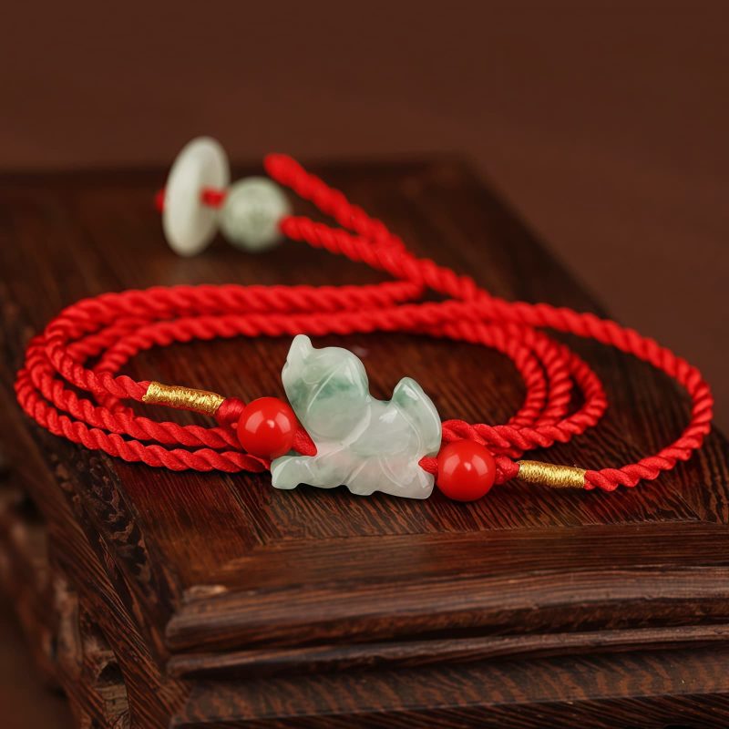 Cadena de Cintura con Hilo Rojo y Jade de la Paz Red String Jade Peace Belly Chain