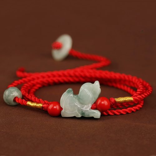 Cadena de Cintura con Hilo Rojo y Jade de la Paz Cadena de Cintura con Hilo Rojo y Jade de la Paz