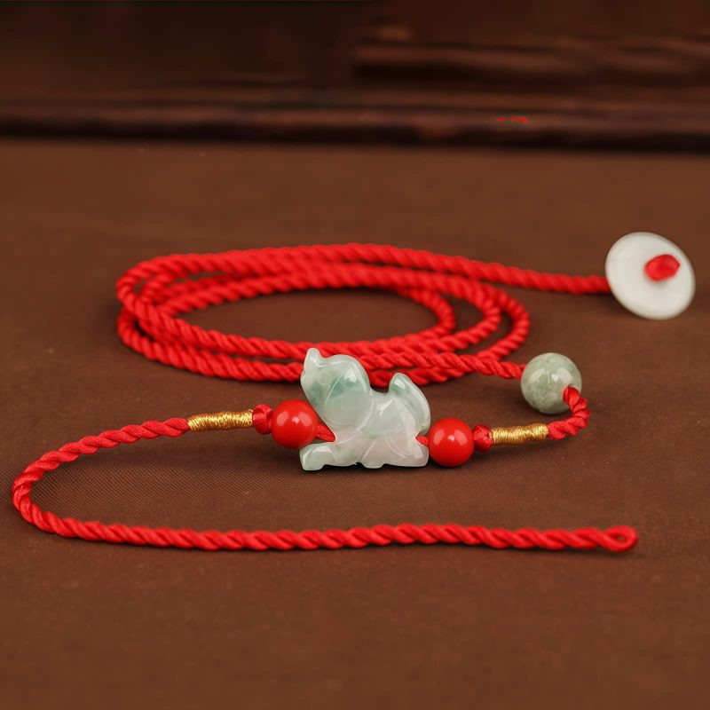 Cadena de Cintura con Hilo Rojo y Jade de la Paz Red String Jade Peace Belly Chain
