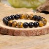 Collar de Protección de Ónix Negro Tibetano y Ojo de Tigre Tibetan Black Onyx Tiger Eye Protection Necklace