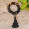 Collar de Protección de Ónix Negro Tibetano y Ojo de Tigre Tibetan Black Onyx Tiger Eye Protection Necklace