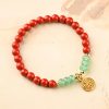 Pulsera Tibetana de Cinabrio y Aventurina Verde para la Buena Suerte Tibetan Cinnabar Green Aventurine Luck Bracelet