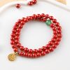 Pulsera Tibetana de Cinabrio y Aventurina Verde para la Buena Suerte Tibetan Cinnabar Green Aventurine Luck Bracelet