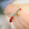 Pulsera Tibetana de Cinabrio y Aventurina Verde para la Buena Suerte Tibetan Cinnabar Green Aventurine Luck Bracelet