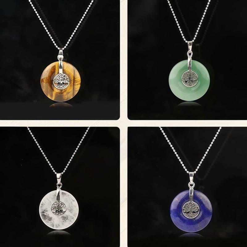 Collar con Árbol de la Vida, Amatista y Cuarzo Rosa Tree of Life Amethyst & Rose Quartz Necklace