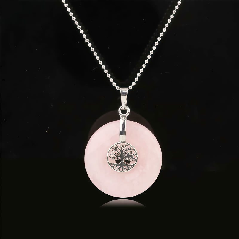 Collar con Árbol de la Vida, Amatista y Cuarzo Rosa Tree of Life Amethyst & Rose Quartz Necklace