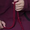 خرز مالا 108 من خشب الأبيليا بيفلورا الطبيعي - سوار 108 Mala Beads Natural Abelia Biflora Wood Bracelet