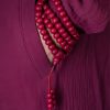 خرز مالا 108 من خشب الأبيليا بيفلورا الطبيعي - سوار 108 Mala Beads Natural Abelia Biflora Wood Bracelet