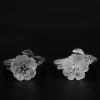 Cincin Penyembuhan Adjustable Perak 925 dengan Bunga Kerangka Kristal Putih 925 Silver Adjustable Healing Ring with White Crystal Skeleton Flower