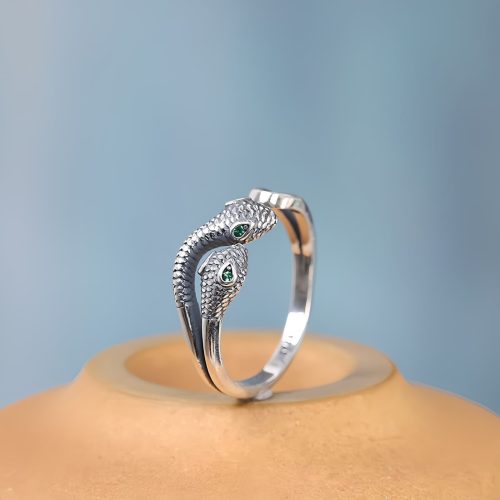 Anillo Serpiente Abierto de Plata 925, Zodiaco Chino Anillo Serpiente Abierto de Plata 925, Zodiaco Chino