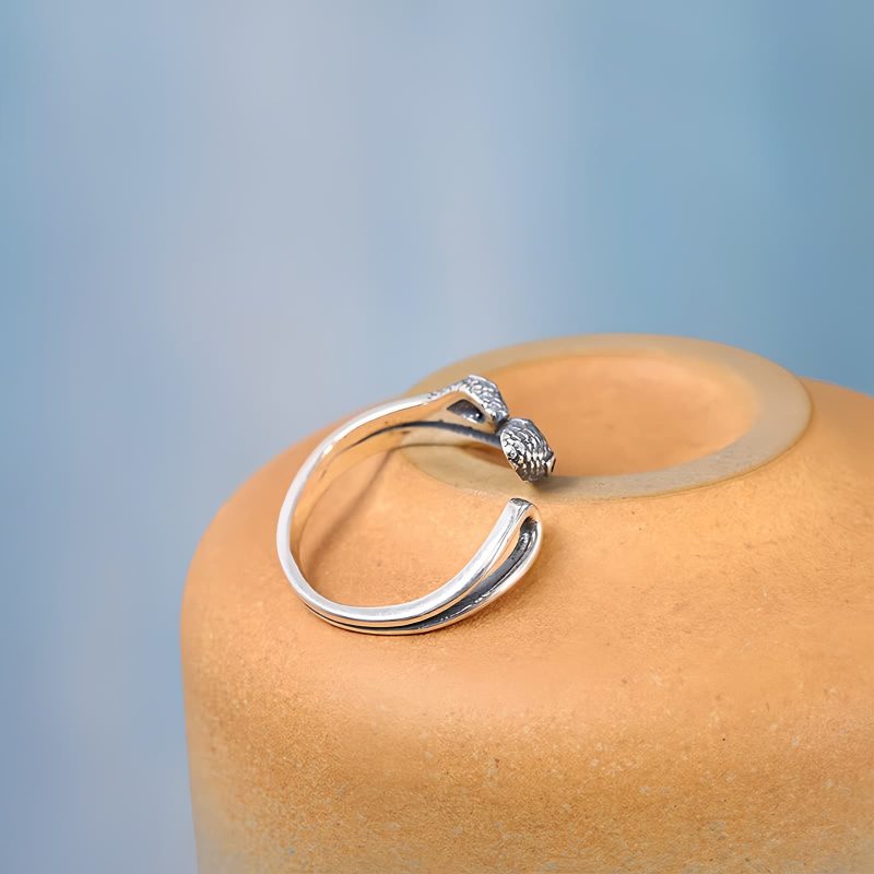Anillo Serpiente Abierto de Plata 925, Zodiaco Chino 925 Silver Chinese Zodiac Snake Open Ring