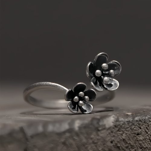Anillo Ajustable de Flor en Plata 925 Anillo Ajustable de Flor en Plata 925
