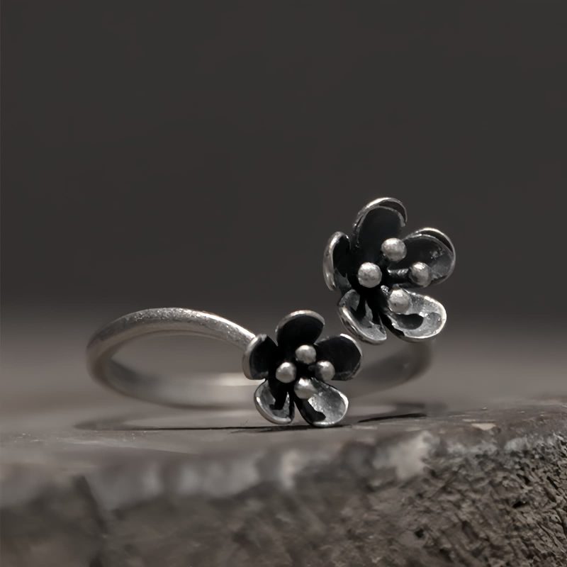 Anillo Ajustable de Flor en Plata 925 925 Silver Flower Adjustable Ring