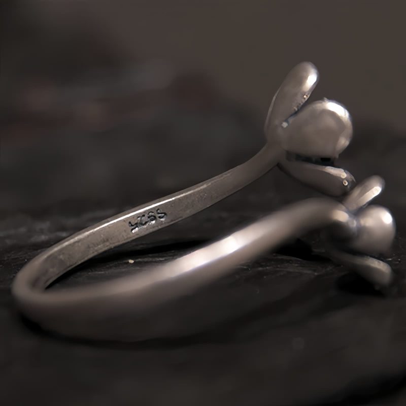 Anillo Ajustable de Flor en Plata 925 925 Silver Flower Adjustable Ring