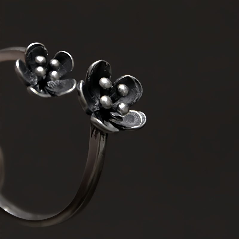 Anillo Ajustable de Flor en Plata 925 925 Silver Flower Adjustable Ring