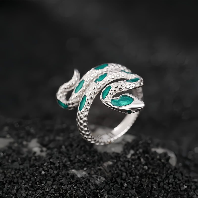 925 Perak Tahun Ular Cincin yang Dapat Disesuaikan 925 Silver Year of the Snake Adjustable Ring