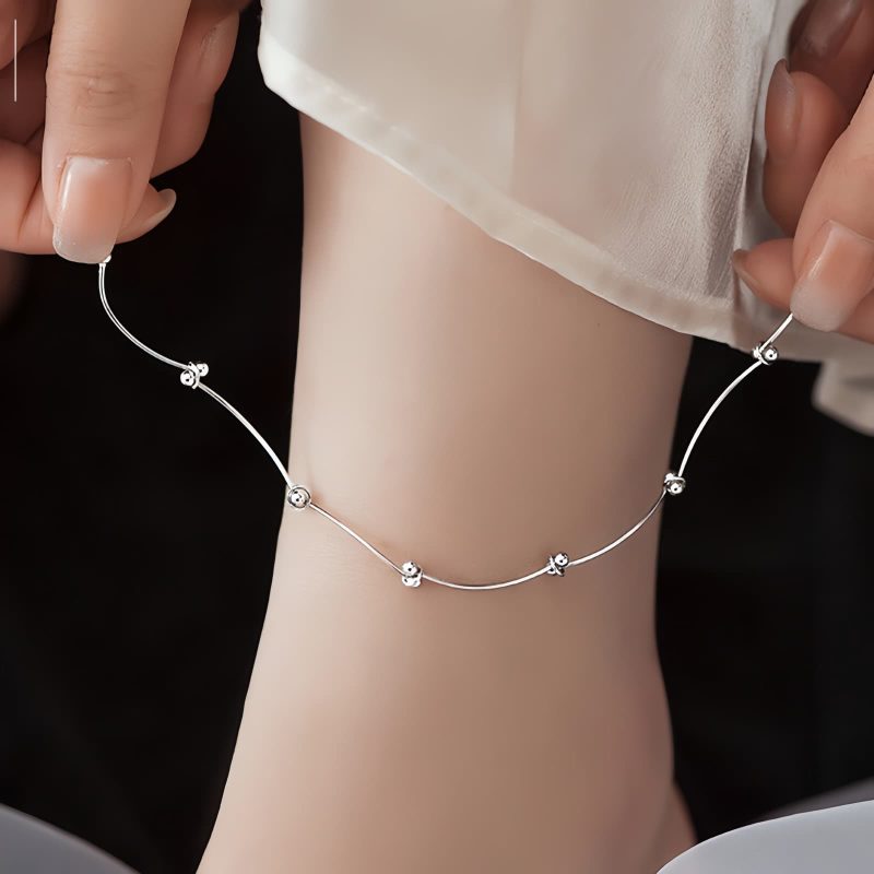 Tobillera de Protección con Onda de Plata 925 925 Silver Wave Protection Anklet