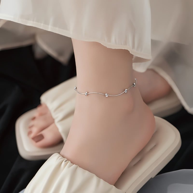 Tobillera de Protección con Onda de Plata 925 925 Silver Wave Protection Anklet