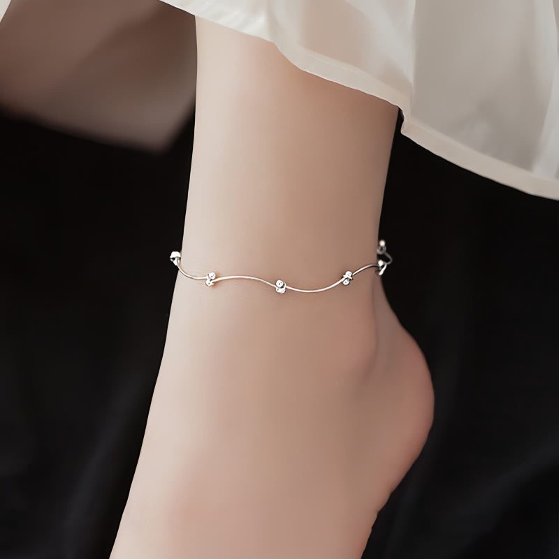Tobillera de Protección con Onda de Plata 925 925 Silver Wave Protection Anklet