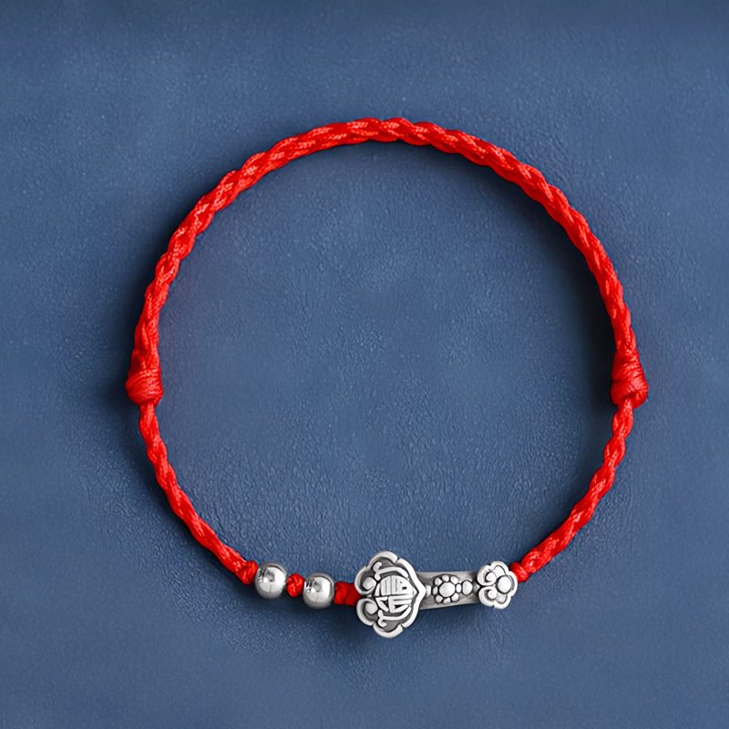 Pulsera de Plata 999 con Mango Ruyi de la Fortuna 999 Silver Fortune Ruyi Handle Bracelet