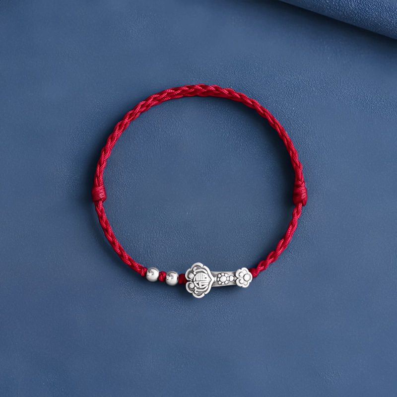 Pulsera de Plata 999 con Mango Ruyi de la Fortuna 999 Silver Fortune Ruyi Handle Bracelet