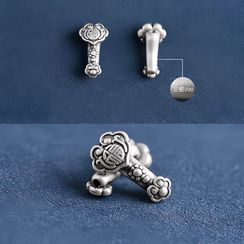 Pulsera de Plata 999 con Mango Ruyi de la Fortuna 999 Silver Fortune Ruyi Handle Bracelet