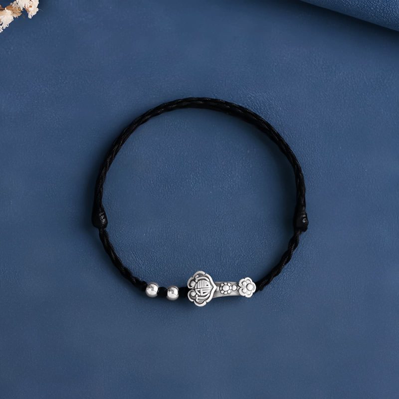 Pulsera de Plata 999 con Mango Ruyi de la Fortuna 999 Silver Fortune Ruyi Handle Bracelet