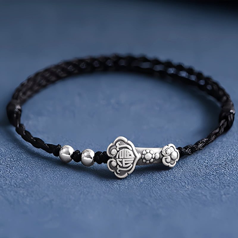 Pulsera de Plata 999 con Mango Ruyi de la Fortuna 999 Silver Fortune Ruyi Handle Bracelet