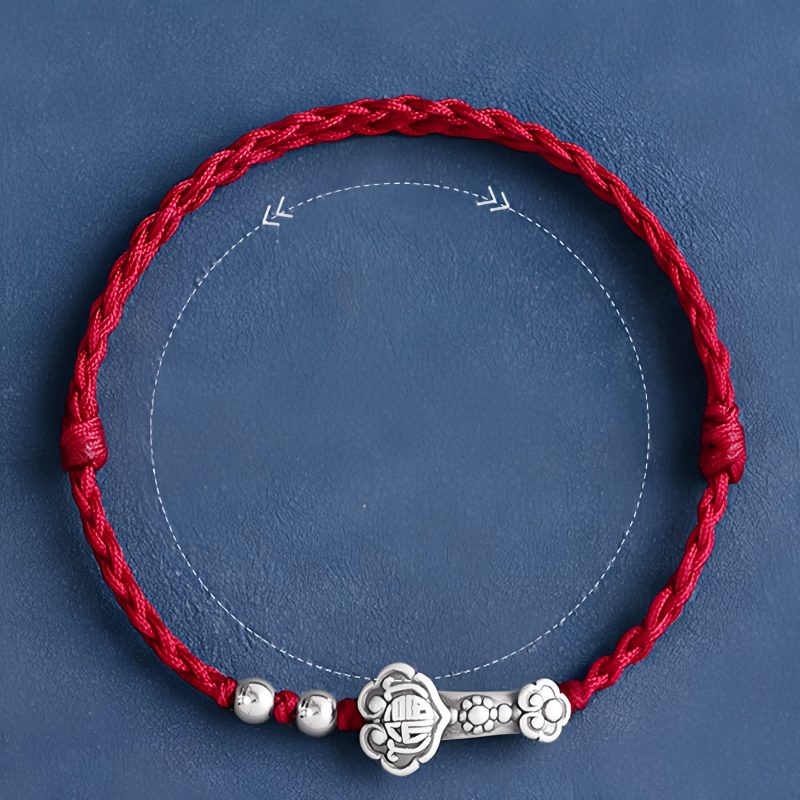 Pulsera de Plata 999 con Mango Ruyi de la Fortuna 999 Silver Fortune Ruyi Handle Bracelet