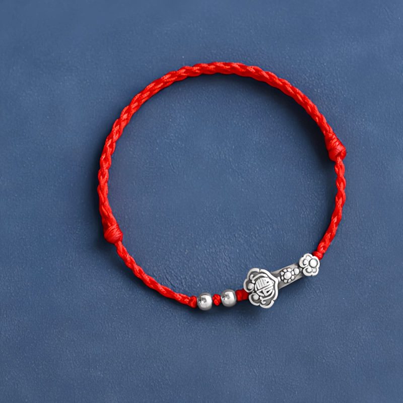 Pulsera de Plata 999 con Mango Ruyi de la Fortuna 999 Silver Fortune Ruyi Handle Bracelet