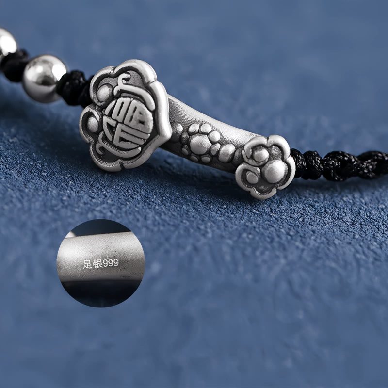 Pulsera de Plata 999 con Mango Ruyi de la Fortuna 999 Silver Fortune Ruyi Handle Bracelet