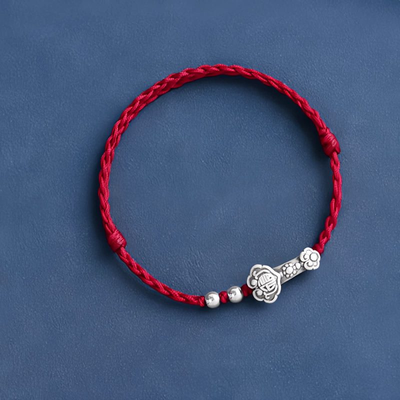 Pulsera de Plata 999 con Mango Ruyi de la Fortuna 999 Silver Fortune Ruyi Handle Bracelet