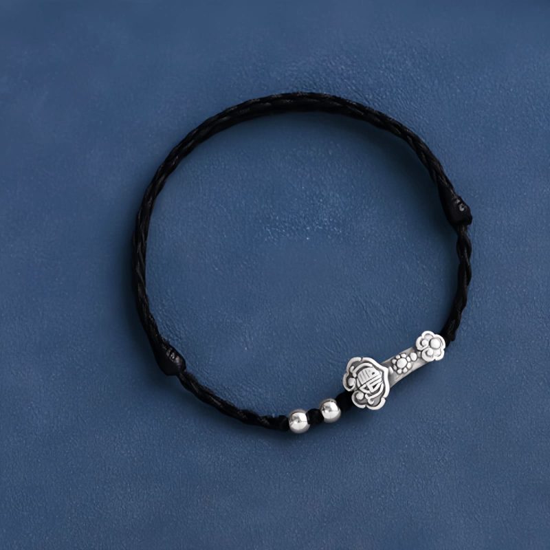 Pulsera de Plata 999 con Mango Ruyi de la Fortuna 999 Silver Fortune Ruyi Handle Bracelet