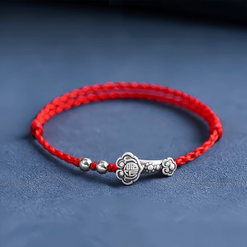 Pulsera de Plata 999 con Mango Ruyi de la Fortuna 999 Silver Fortune Ruyi Handle Bracelet