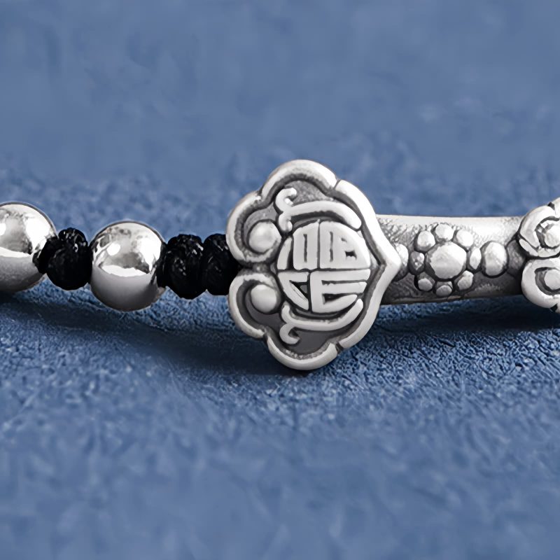 Pulsera de Plata 999 con Mango Ruyi de la Fortuna 999 Silver Fortune Ruyi Handle Bracelet