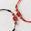 Pulsera de Bendición de Cinabrio con Trébol de Cuatro Hojas Four Leaf Clover Cinnabar Blessing Bracelet